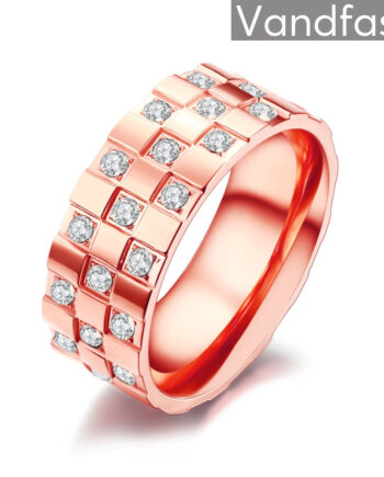 Annebrauner Chess Rose White Ring 50