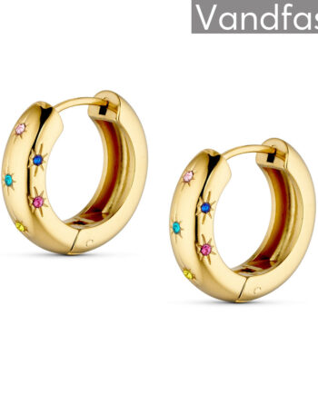 Annebrauner Chunky Multicolor øreringe 18k Guldbelagt