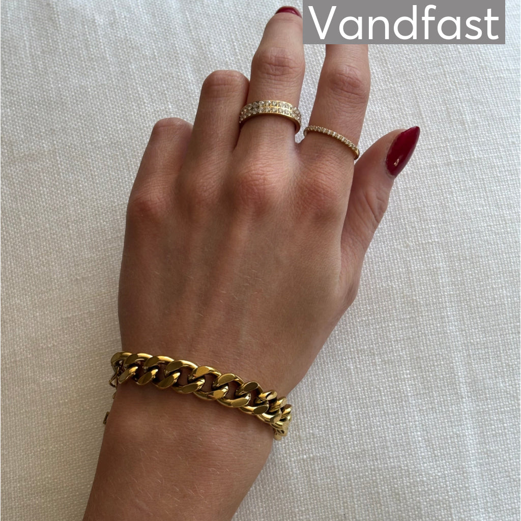 Annebrauner Chunky Panzer Armbånd 18k Guldbelagt