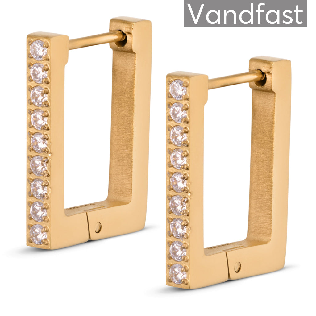 Annebrauner Creole Cubic Line øreringe 18k Guldbelagt