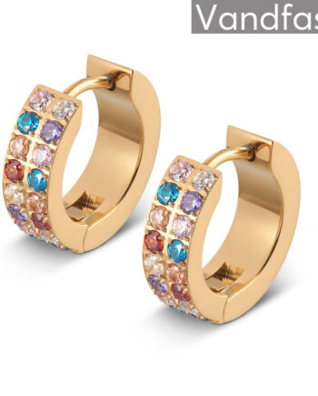 Annebrauner Creole Double Line Multicolor øreringe 18k Guldbelagt