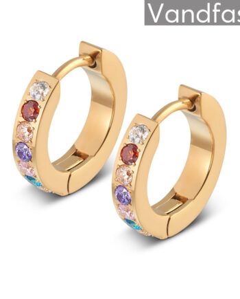 Annebrauner Creole Line Multicolor øreringe 18k Guldbelagt