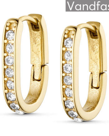 Annebrauner Creole Oval Zirconia øreringe 18k Guldbelagt