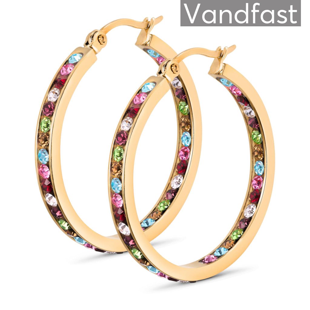 Annebrauner Creole Thin Small Multicolor øreringe 18k Guldbelagt