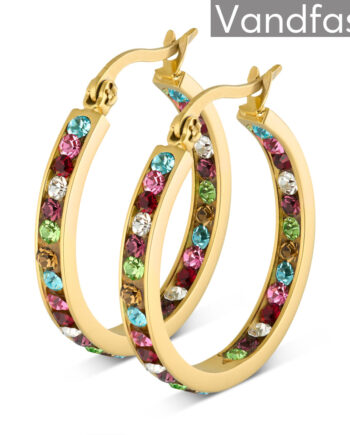 Annebrauner Creole Thin  -small Multicolor øreringe 18k Guldbelagt