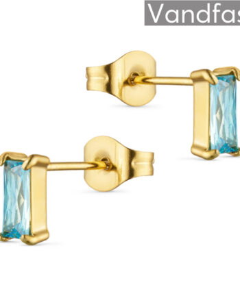 Annebrauner Empress 3x6mm øreringe Aquamarine 18k Guldbelagt
