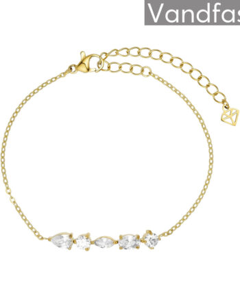 Annebrauner Five Zirconia Armbånd 18k Guldbelagt