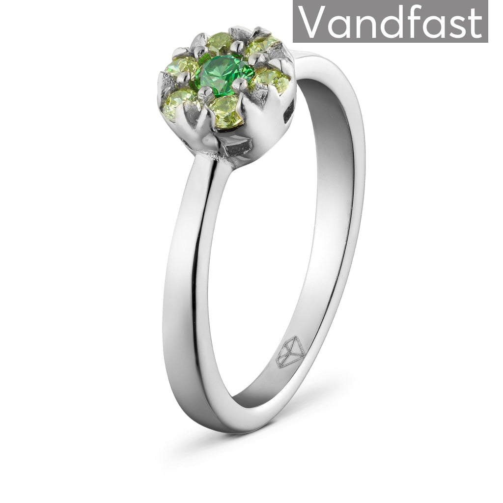Annebrauner Flower Apple Green Ring 48