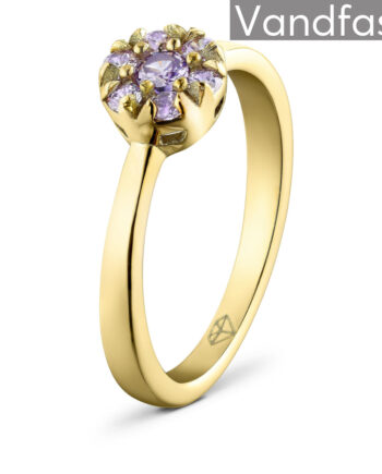Annebrauner Flower Violet Ring 18k Guldbelagt 48