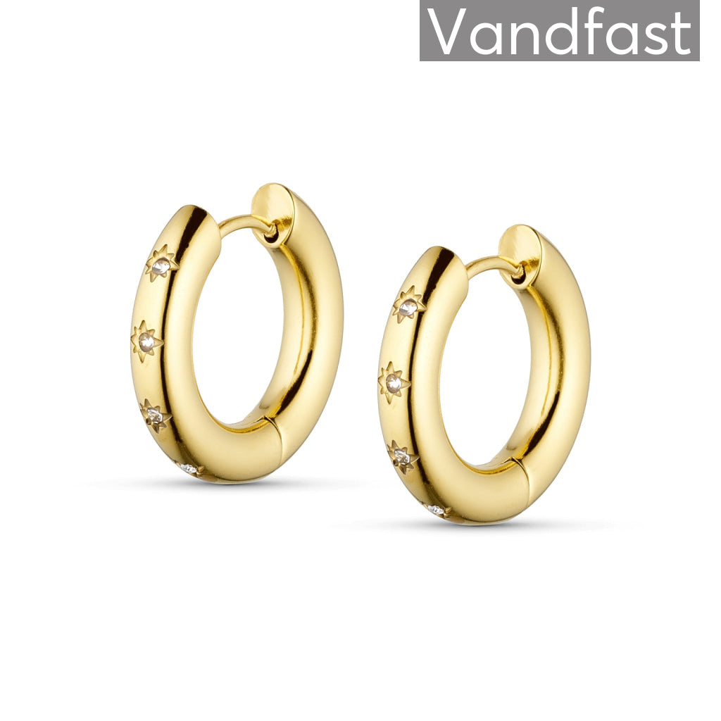 Annebrauner Golden Sun Creoler 20 Mm øreringe Guldbelagt