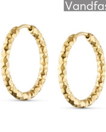Annebrauner Hammered Creole 22 Mm øreringe 18k Guldbelagt