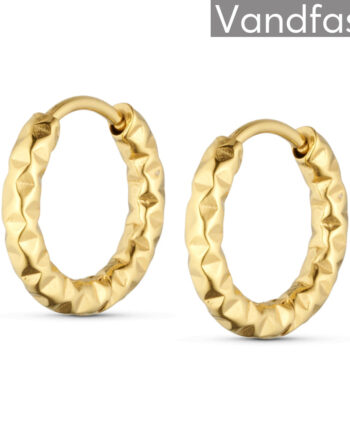 Annebrauner Hammered Creole 15 Mm øreringe 18k Guldbelagt