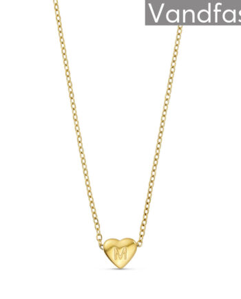 Annebrauner Heart Letter Halskæde 18k Guldbelagt