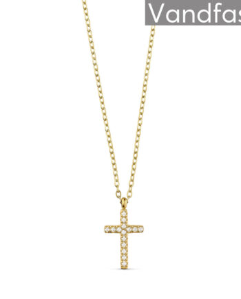 Annebrauner Luxury Cross Halskæde 18k Guldbelagt