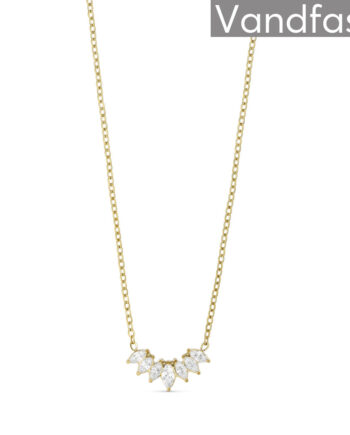 Annebrauner Oval Zirconia Halskæde 18k Guldbelagt