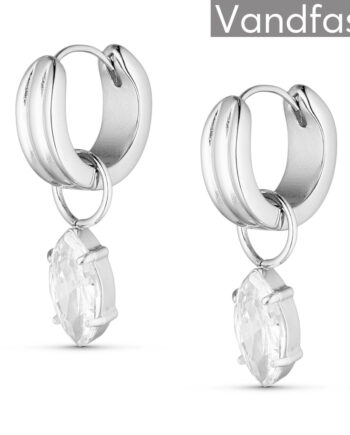 Annebrauner Oval Zirconia Hoop øreringe