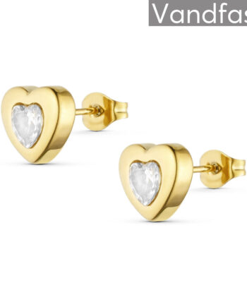 Annebrauner Palermo Heart Zirconia øreringe 18k Guldbelagt