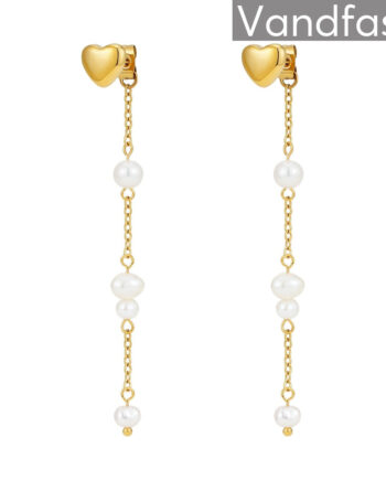 Annebrauner Palermo Pearl Love øreringe 18k Guldbelagt