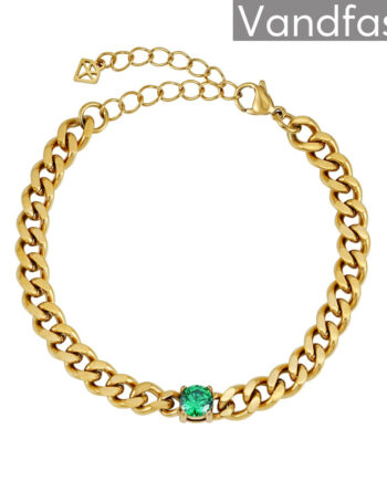 Annebrauner Panzer Green Armbånd 18k Guldbelagt