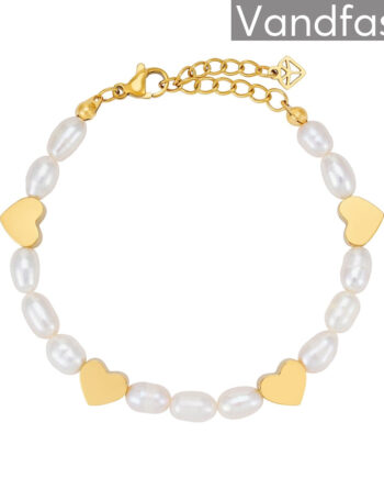 Annebrauner Pearl Love Armbånd 18k Guldbelagt