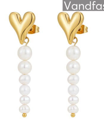 Annebrauner Pearl Love Diva øreringe 18k Guldbelagt