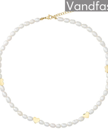 Annebrauner Pearl Love Halskæde 18k Guldbelagt