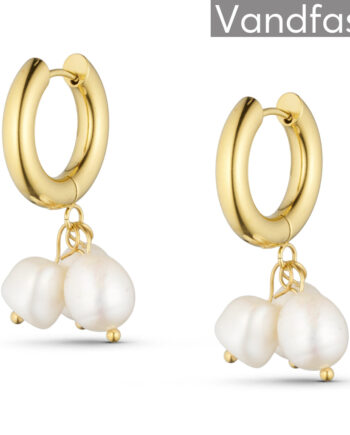 Annebrauner Pearl Trio øreringe 18k Guldbelagt