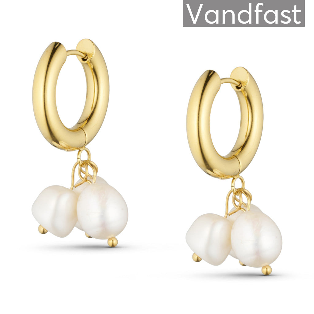 Annebrauner Pearl Trio øreringe 18k Guldbelagt