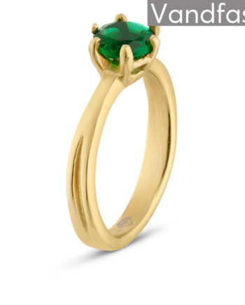 Annebrauner Princess Jade Green Ring 18k Guldbelagt 46
