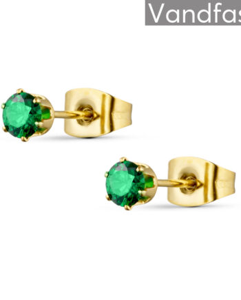 Annebrauner Princess 4mm  -green øreringe 18k Guldbelagt