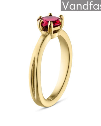 Annebrauner Princess Ruby Ring 18k Guldbelagt 48