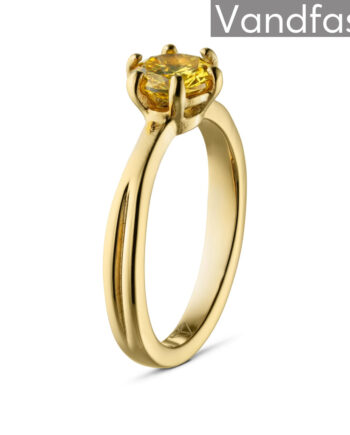 Annebrauner Princess Yellow Ring 18k Guldbelagt 48