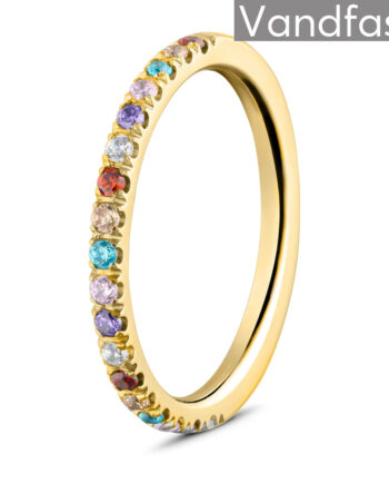 Annebrauner Side Ring Multicolor Ring 18k Guldbelagt 48