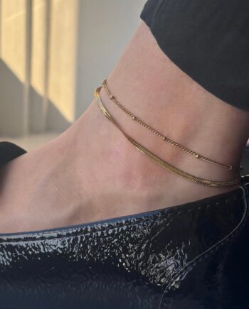 Annebrauner Snake Ball Ankelkæde 18k Guldbelagt