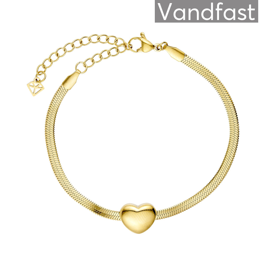 Annebrauner Snake Heart Armbånd 18k Guldbelagt