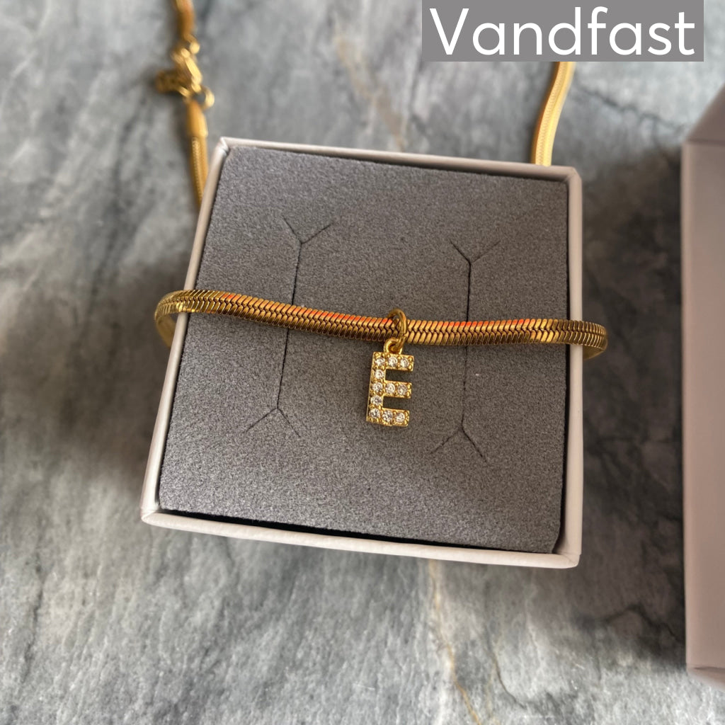 Annebrauner Snake Letter Halskæde 18k Guldbelagt