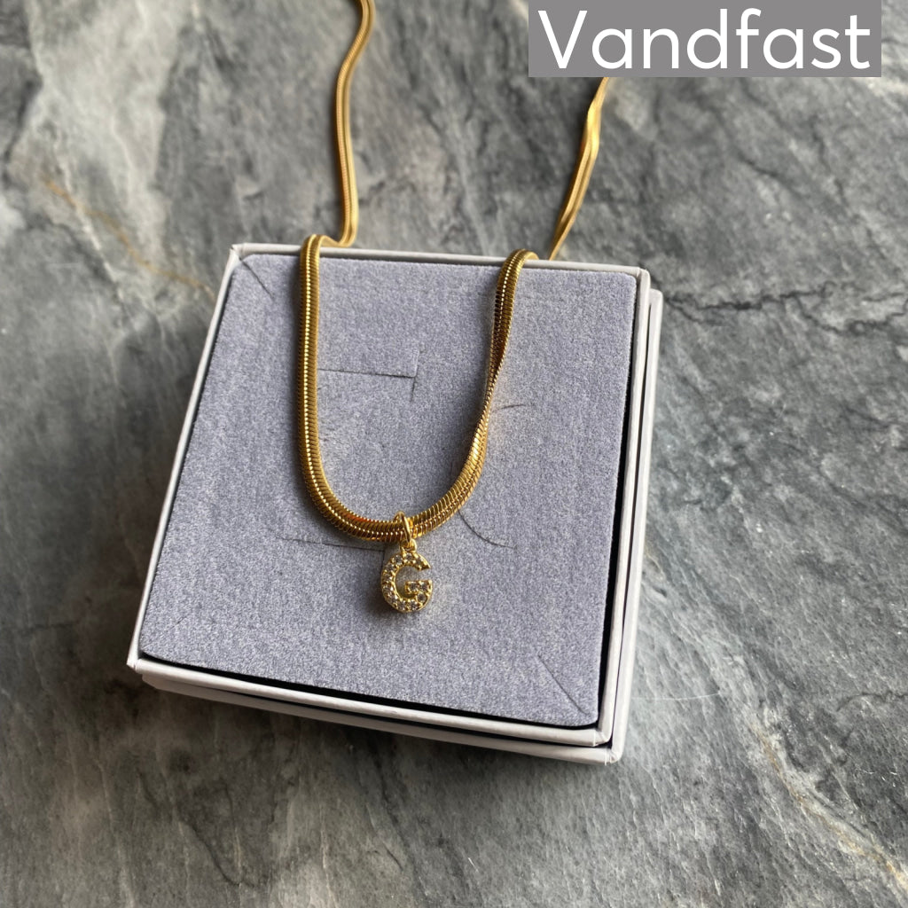 Annebrauner Snake Letter Halskæde 18k Guldbelagt