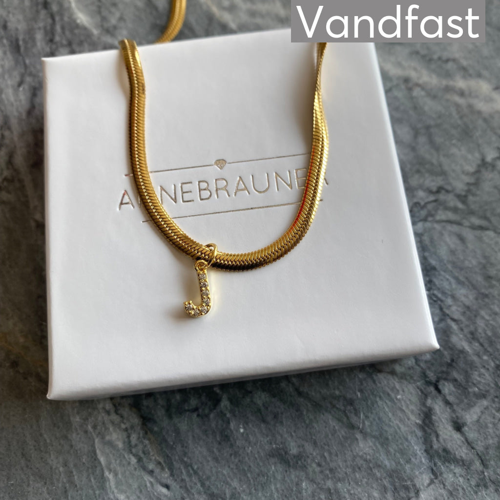Annebrauner Snake Letter Halskæde 18k Guldbelagt