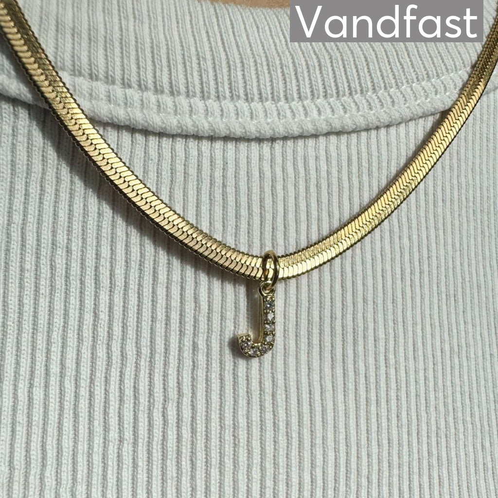 Annebrauner Snake Letter Halskæde 18k Guldbelagt