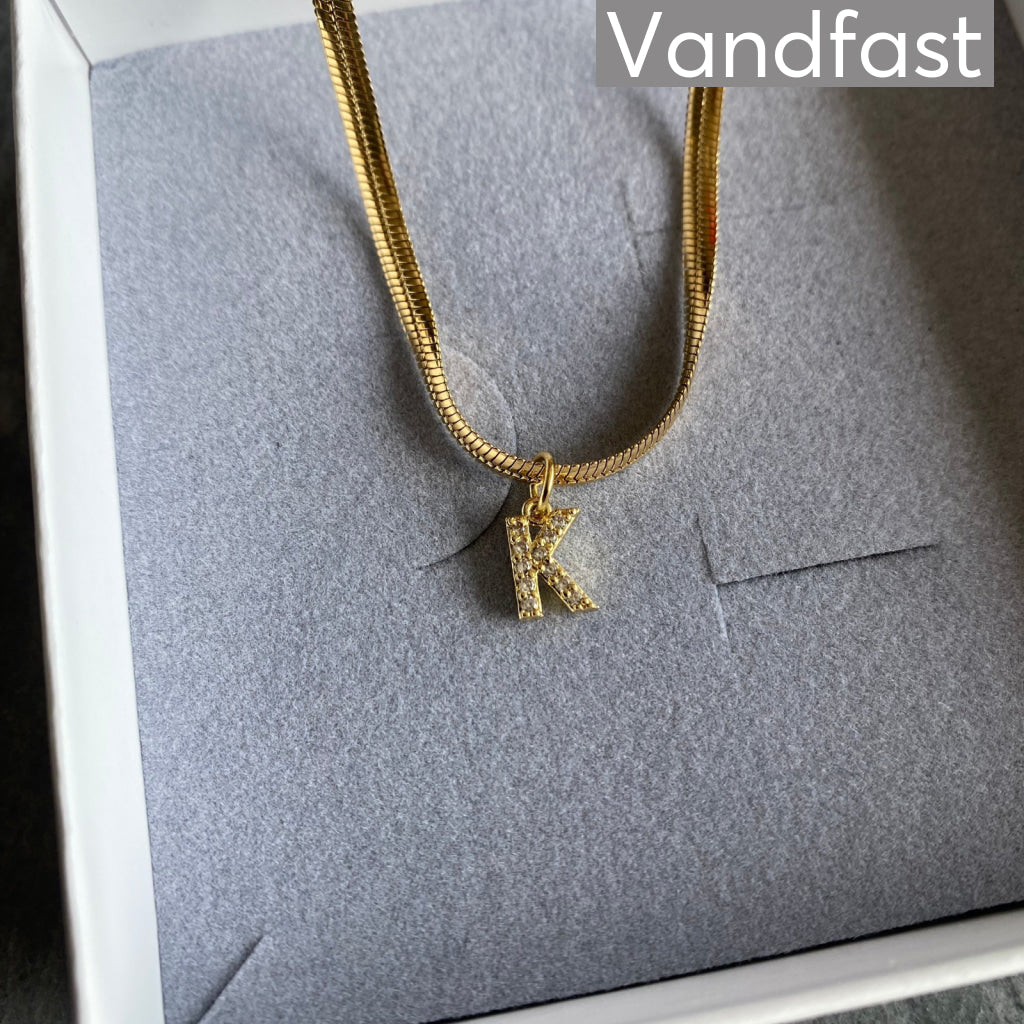 Annebrauner Snake Letter Halskæde 18k Guldbelagt
