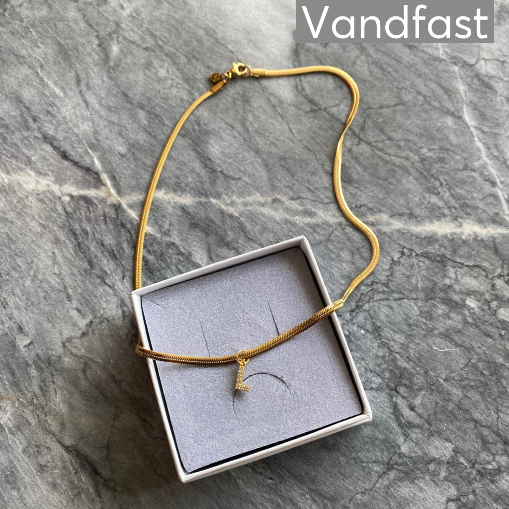 Annebrauner Snake Letter Halskæde 18k Guldbelagt