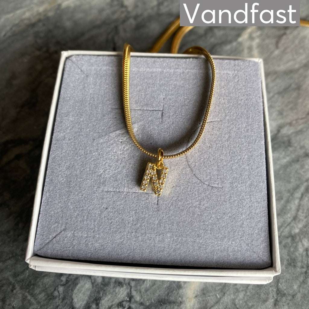 Annebrauner Snake Letter Halskæde 18k Guldbelagt