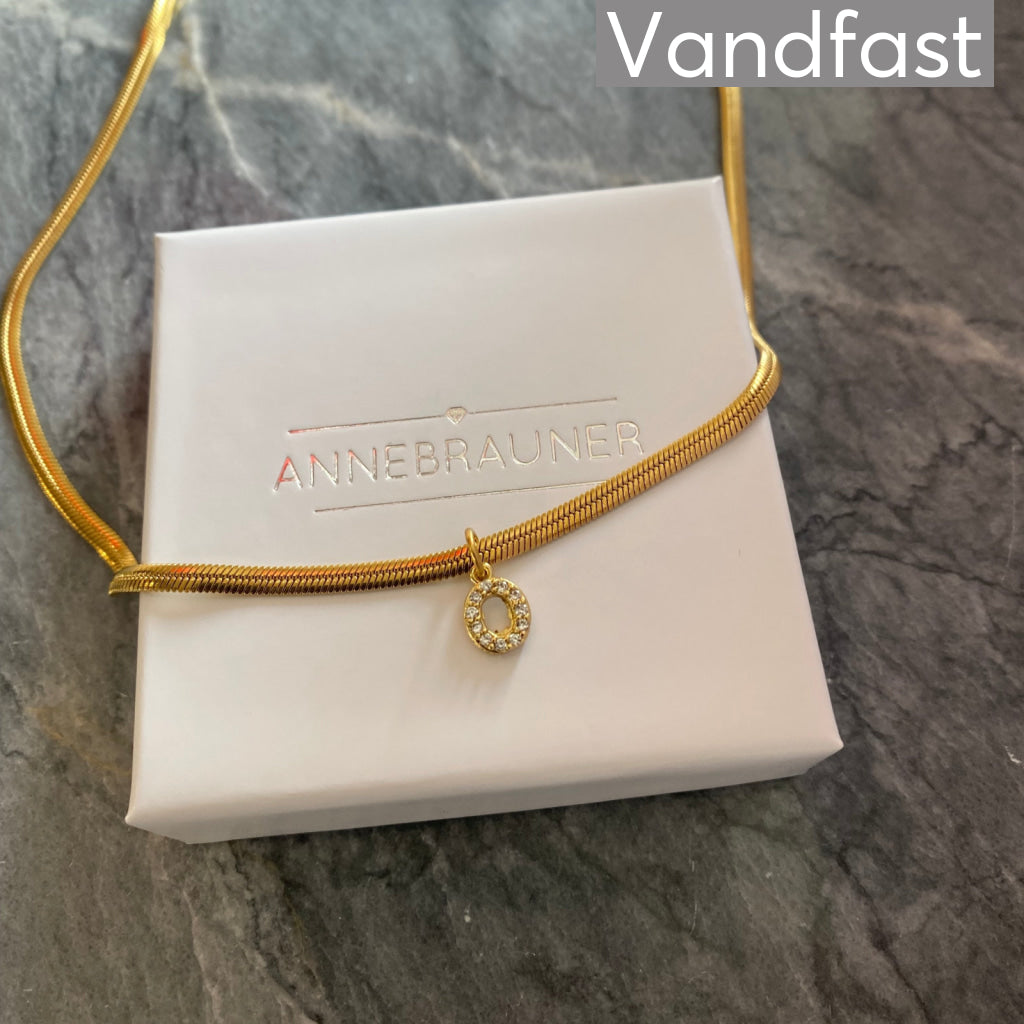Annebrauner Snake Letter Halskæde 18k Guldbelagt