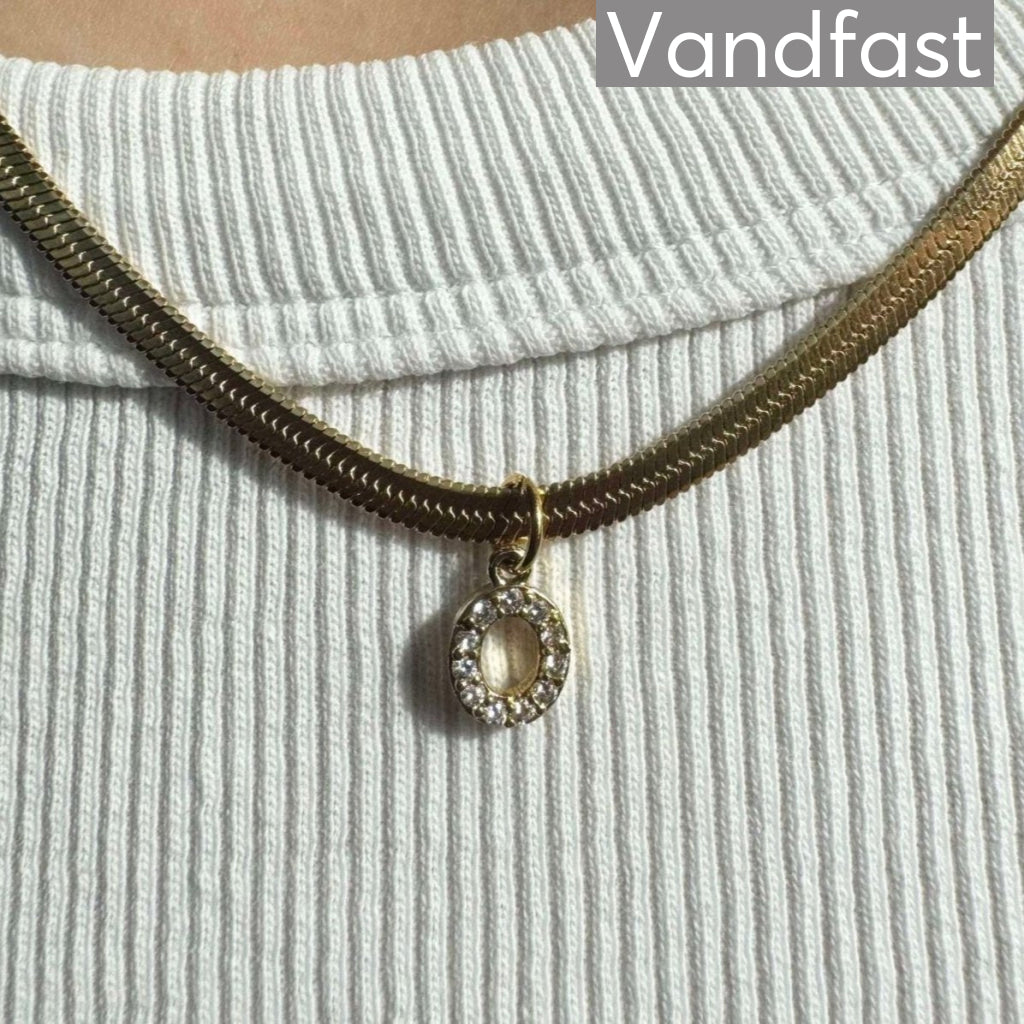 Annebrauner Snake Letter Halskæde 18k Guldbelagt