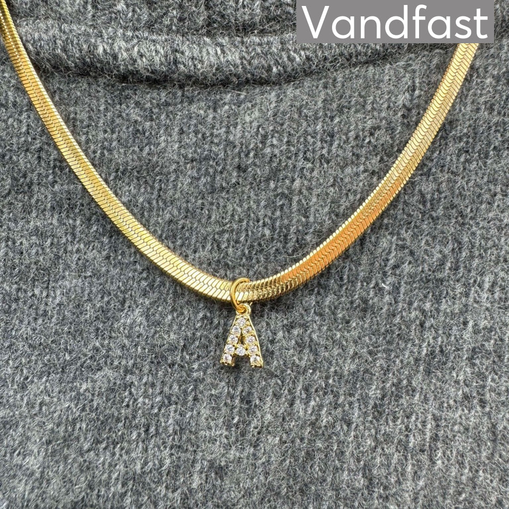 Annebrauner Snake Letter Halskæde 18k Guldbelagt