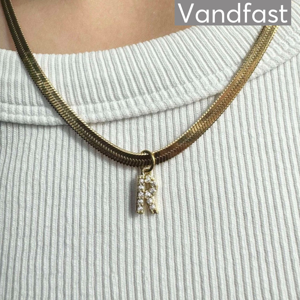 Annebrauner Snake Letter Halskæde 18k Guldbelagt
