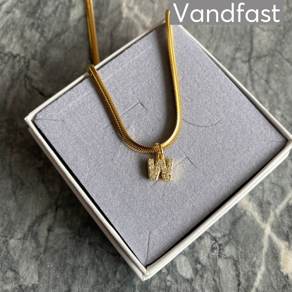 Annebrauner Snake Letter Halskæde 18k Guldbelagt