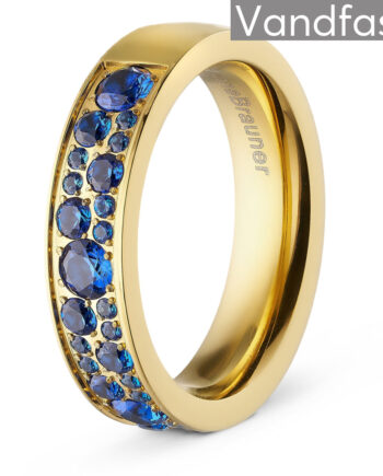 Annebrauner Sparkling Sapphire Blue Ring 18k Guldbelagt 48