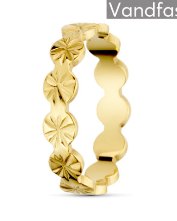 Annebrauner Sun Burst Flower Ring 18k Guldbelagt 51