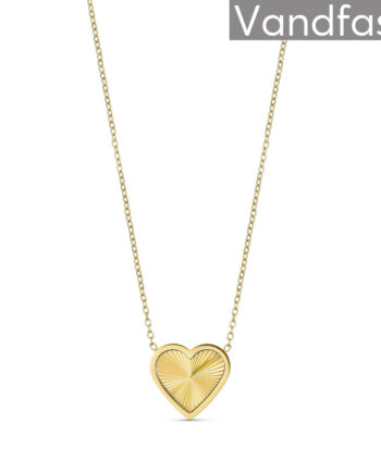 Annebrauner Sun Burst Heart Halskæde 18k Guldbelagt